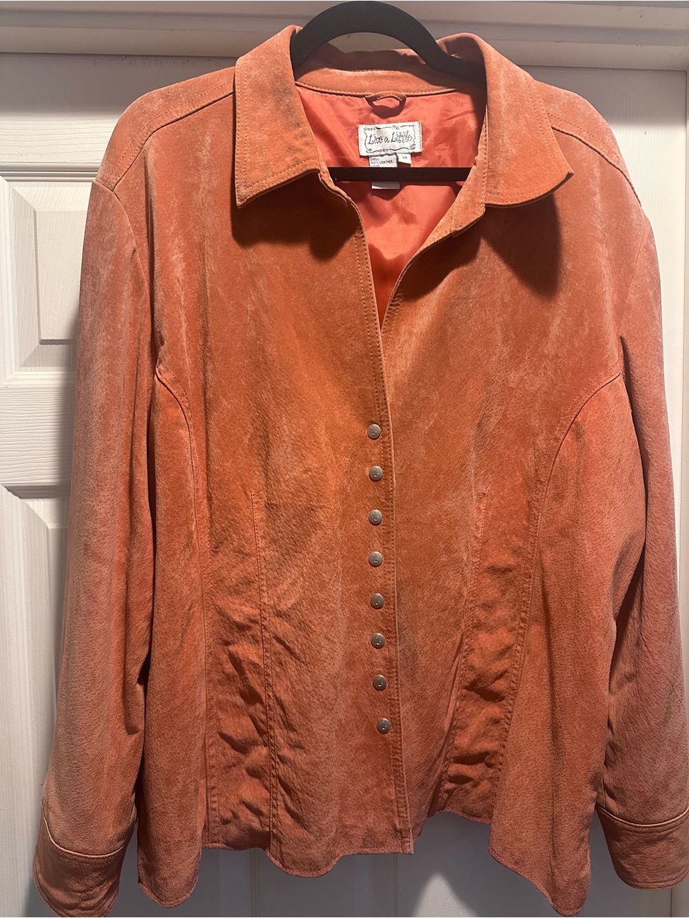 Live a Little Suede Button-Front Jacket - Rust